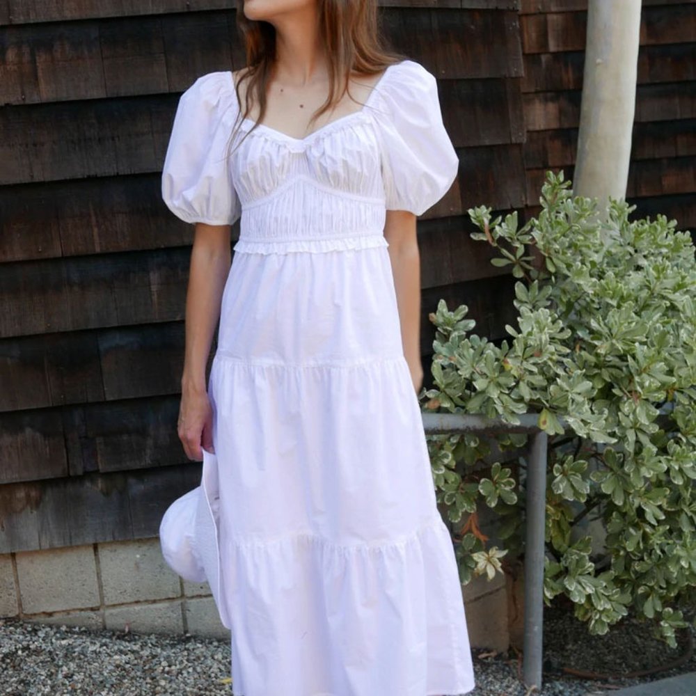Anthropologie RAHI Poplin Tiered Midi Dress